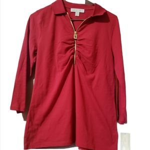 Brand new Michael Kors Red Currant Sleeve Blouse.